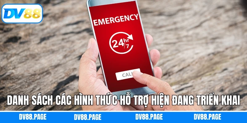 Danh sách các hình thức hỗ trợ hiện đang triển khai