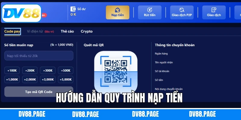 Hướng dẫn quy trình nạp tiền nhanh chóng cho hội viên 