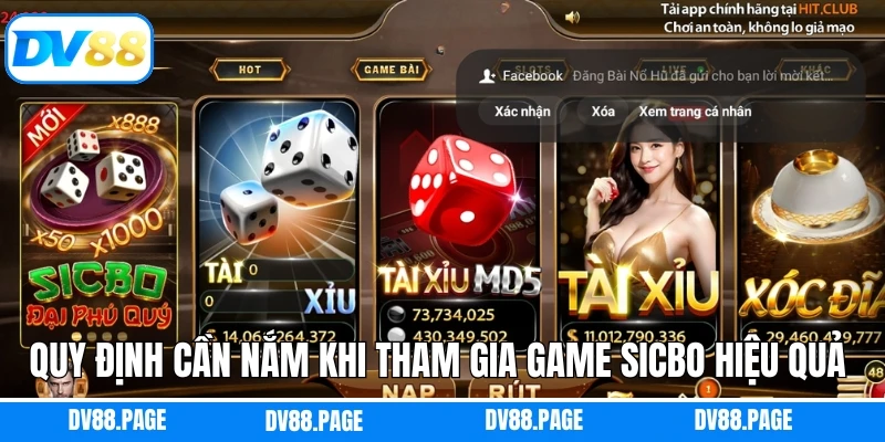 Tài Xỉu - Trò Chơi Giải Trí Đình Đám Nhất Không Bỏ Lỡ DV88 2 Quy định cần nắm khi tham gia game Sicbo hiệu quả
