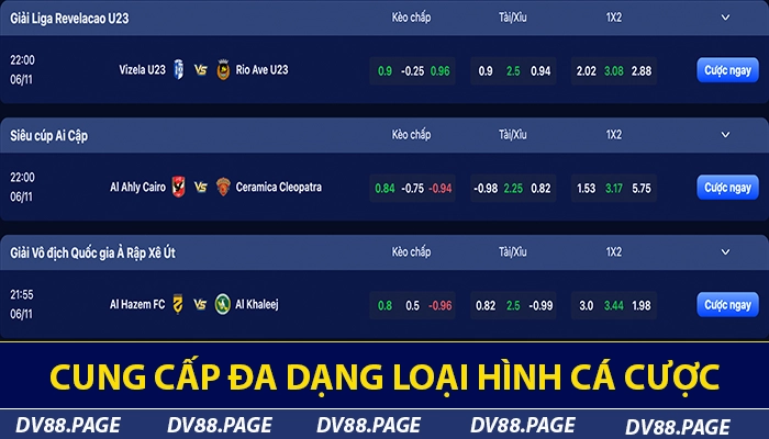 DV88 f8u85uu - Nhà Cái Cá Cược Thể Thao Uy Tín #1 Việt Nam 5 Đa dạng kèo cược cho bet thủ