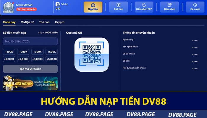 DV88 f8u85uu - Nhà Cái Cá Cược Thể Thao Uy Tín #1 Việt Nam 11 Hướng dẫn nạp tiền DV88